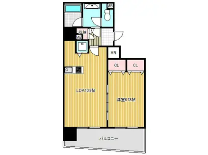 BRIO武蔵小山(1LDK/7階)の間取り写真