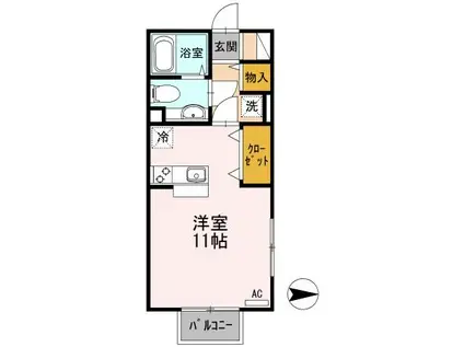 RENAISSANCE(ワンルーム/2階)の間取り写真