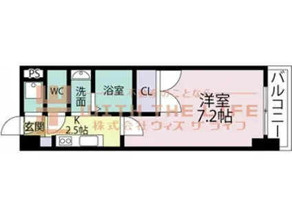 MARK AVENUE TOWER 久留(1K/12階)の間取り写真