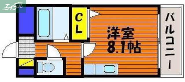 アーバンハイム小橋(ワンルーム/8階)の間取り写真