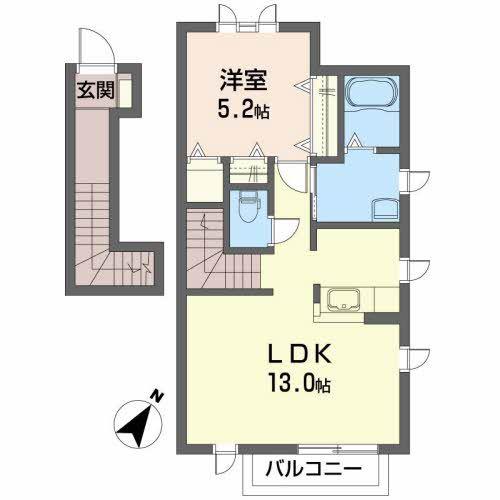シャーメゾンウエスト(1LDK/2階)の間取り写真