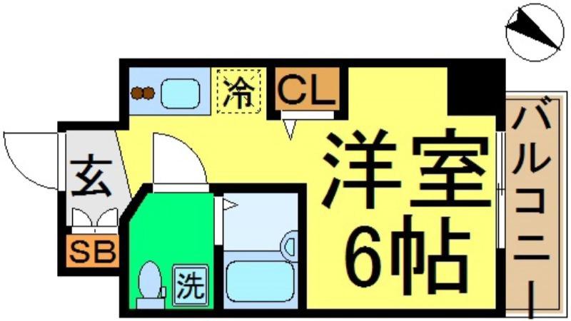 THEパームス新小岩(ワンルーム/2階)の間取り写真