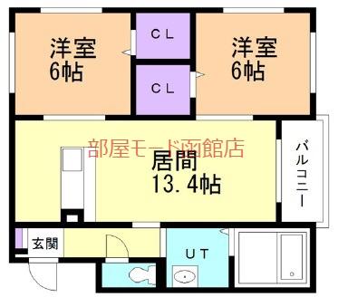 NEW PIAZZA(2LDK/2階)の間取り写真