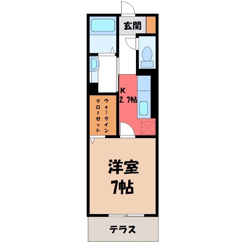 プレミストIII(1K/1階)の間取り写真