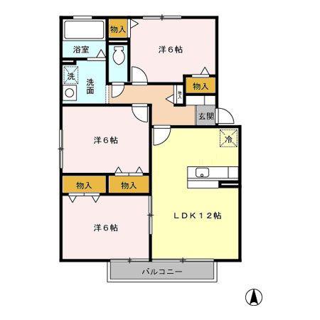 HIGHLAKEIII(3LDK/2階)の間取り写真