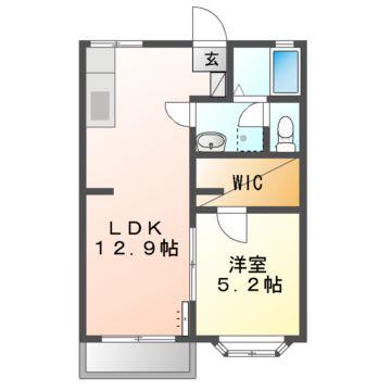 ア・ラ・プラージュ1(1SLDK/2階)の間取り写真
