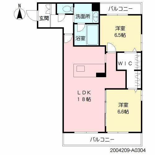 プレディアコート平野町(2LDK/3階)の間取り写真