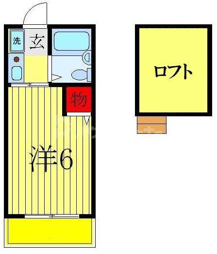 ホワイトヒルズ(1K/2階)の間取り写真