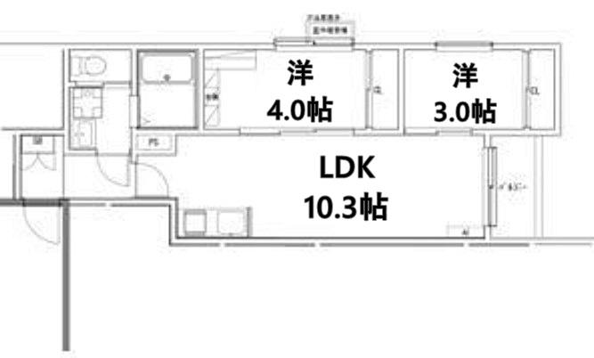 STORIA栄生ノース(2LDK/2階)の間取り写真