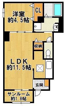 L・FRONT 雅(1LDK/1階)の間取り写真
