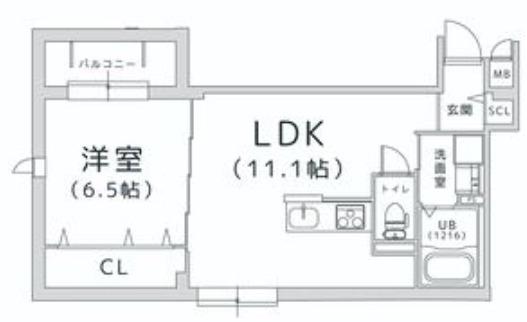 TRICERA COURT(1LDK/4階)の間取り写真