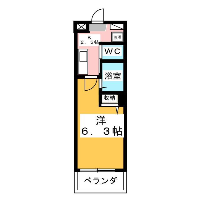らら川崎(1K/4階)の間取り写真