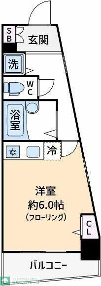 フェニックス練馬(ワンルーム/6階)の間取り写真