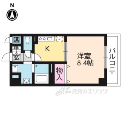 グレース大嘉(1K/4階)の間取り写真