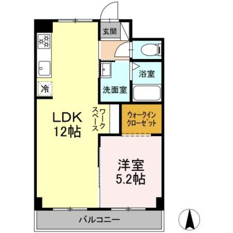 パークサイドスズキ(1LDK/2階)の間取り写真