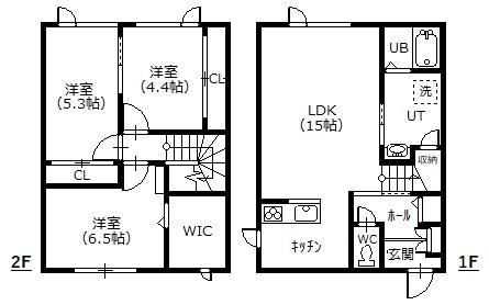 ハルニレI(3LDK/1階)の間取り写真