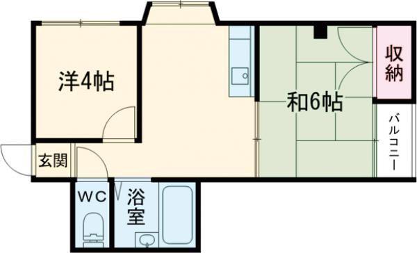 オペル2番館(2K/3階)の間取り写真