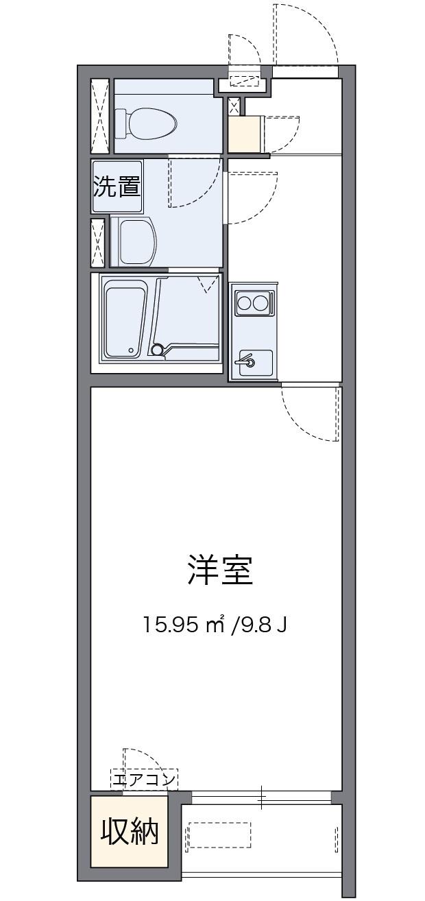 クレイノALTA新地(1K/1階)の間取り写真