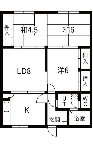 清水マンションA(3LDK/2階)の間取り写真