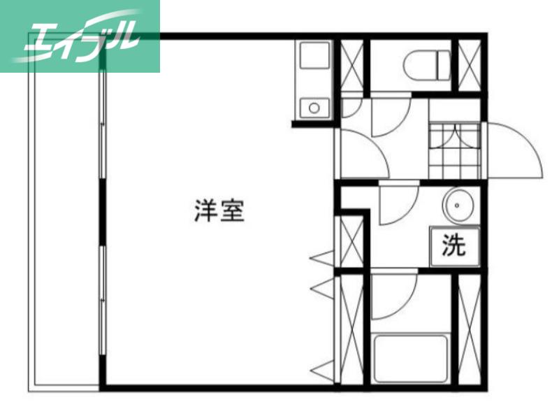 ブランカ新屋敷(ワンルーム/2階)の間取り写真