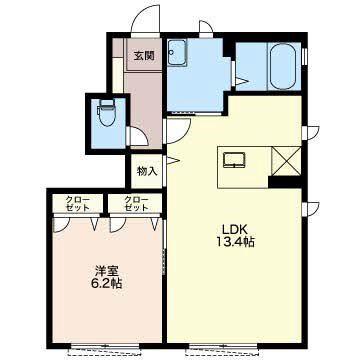 MAST TOWN 小山(1LDK/1階)の間取り写真