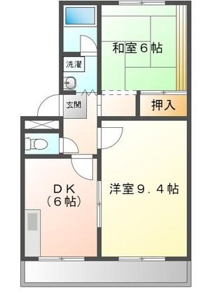 WING香久山A(2DK/2階)の間取り写真