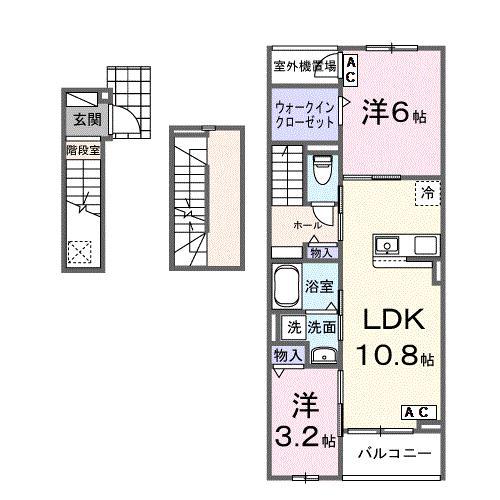 ソルジエンテ(2LDK/3階)の間取り写真