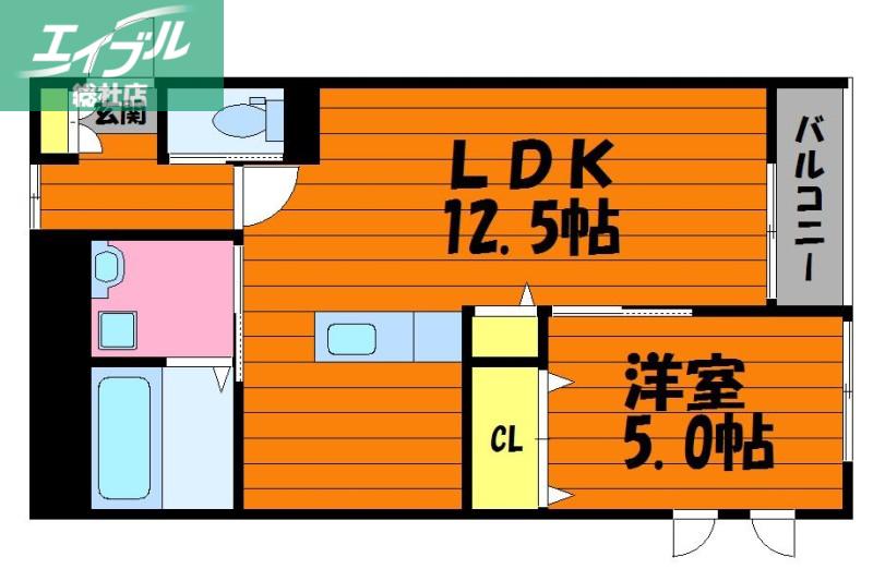 IRIS総社中央(1LDK/3階)の間取り写真