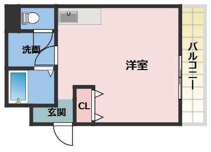 ノブレカステリオ(1K/2階)の間取り写真