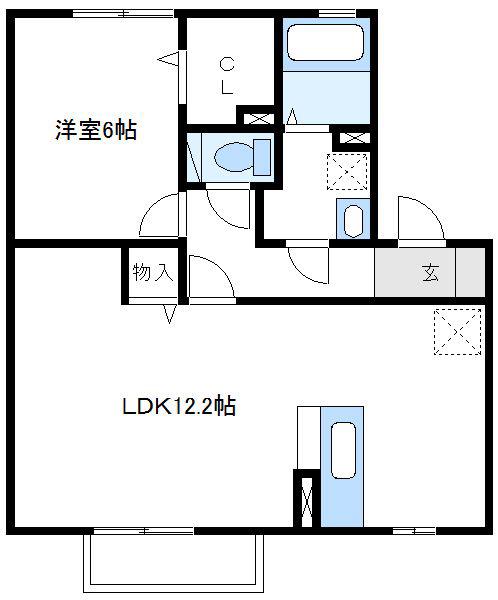 エスペランサA(1LDK/1階)の間取り写真
