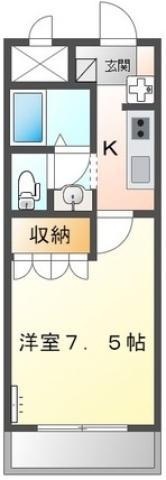 クレシア CRECIA(1K/2階)の間取り写真