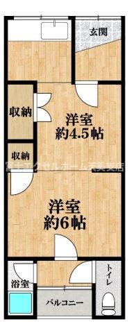 天美文化(2K/1階)の間取り写真
