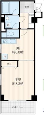 ヒルトップ武島II(1DK/2階)の間取り写真