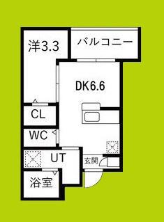 大浜北町シーエム・シス(1DK/2階)の間取り写真