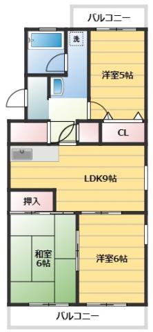 マンションPINOII(3LDK/2階)の間取り写真