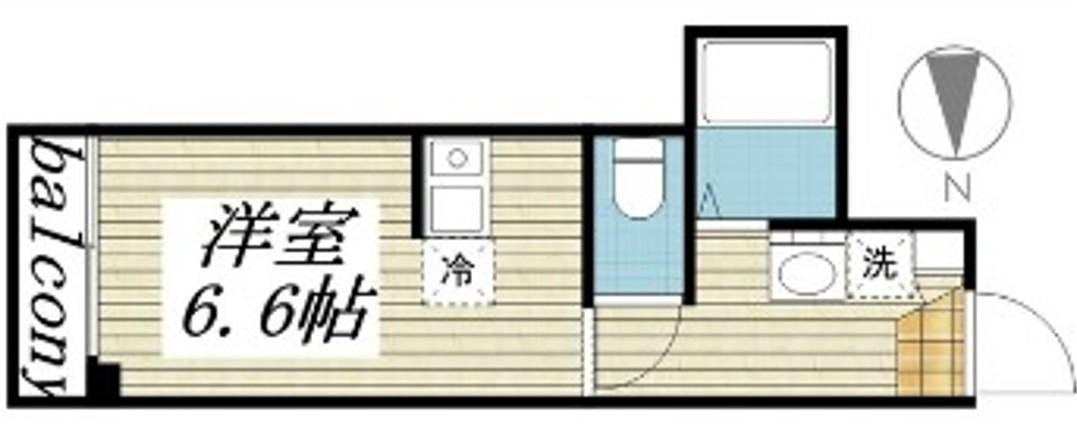 ベネボレンス千早(ワンルーム/2階)の間取り写真