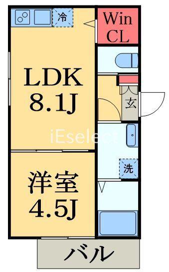 S-COURT千葉寺(1LDK/2階)の間取り写真