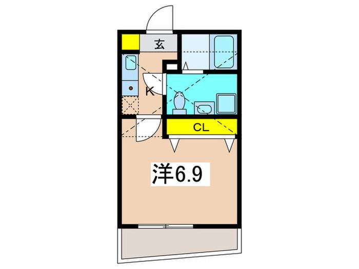 FERIO東戸塚(1K/2階)の間取り写真