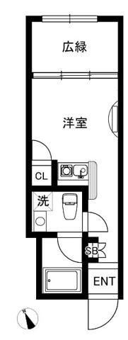 SINCERITE MINAMIAZABU サンセリテ南麻布(ワンルーム/2階)の間取り写真
