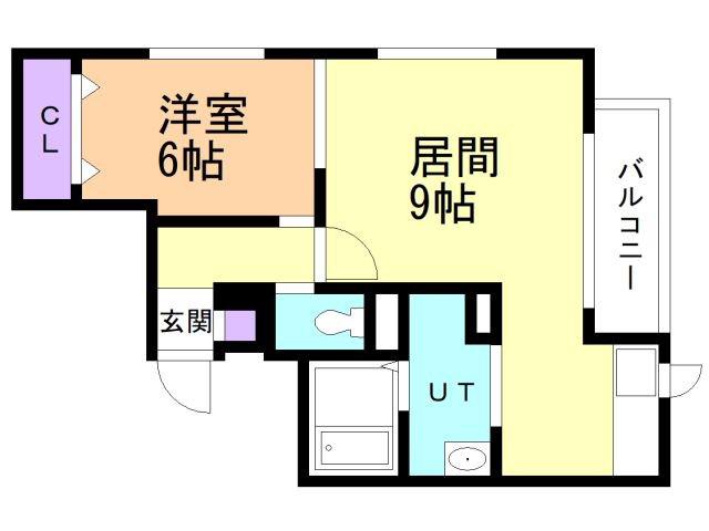 シルフキャメロット(1LDK/6階)の間取り写真