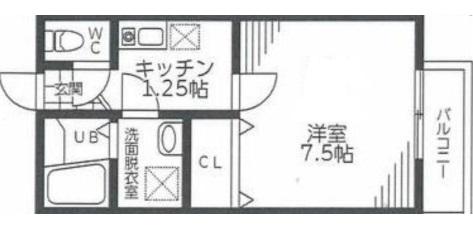 ヘキサグラム南大沢(1K/3階)の間取り写真