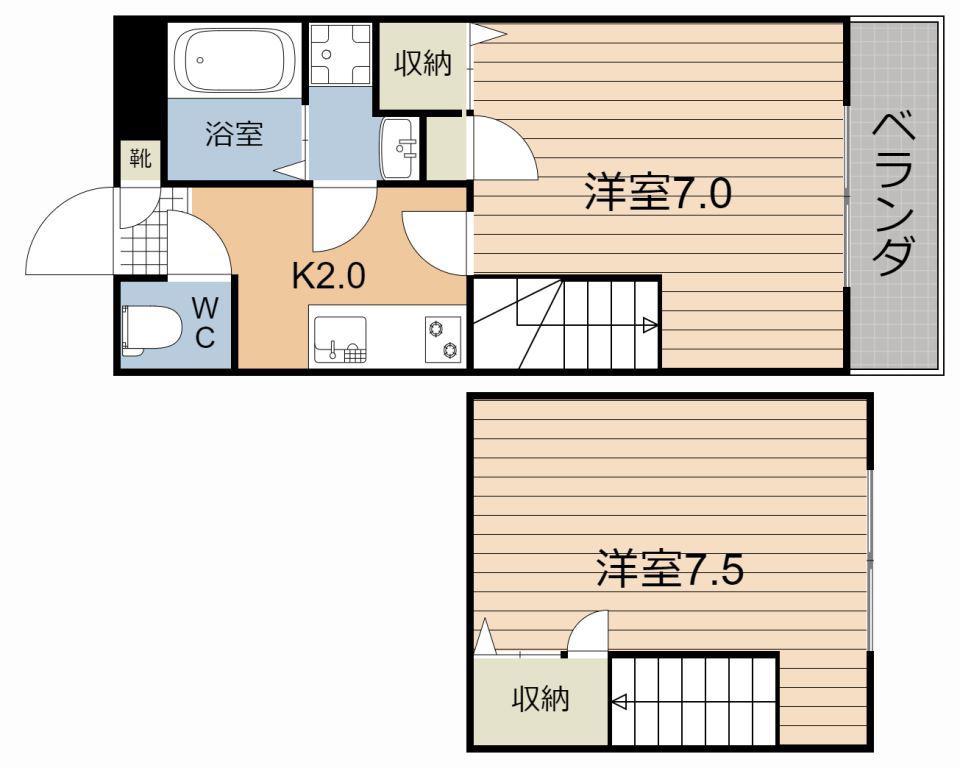 ヴィクトワール参番館(2K/B1階)の間取り写真