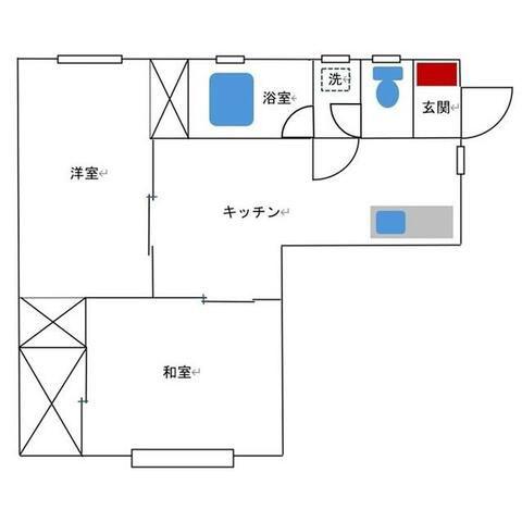 アクセス纒(2DK/2階)の間取り写真