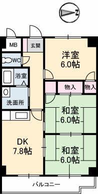 ロイヤルオークス(3LDK/2階)の間取り写真
