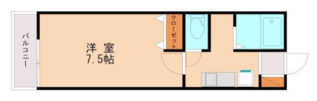 パークヒルズ名島フィールドII(1K/2階)の間取り写真