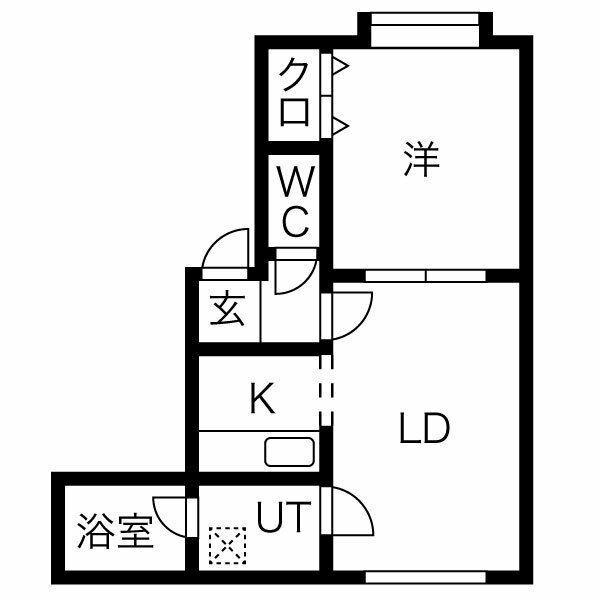セントラルパークA棟(1LDK/2階)の間取り写真