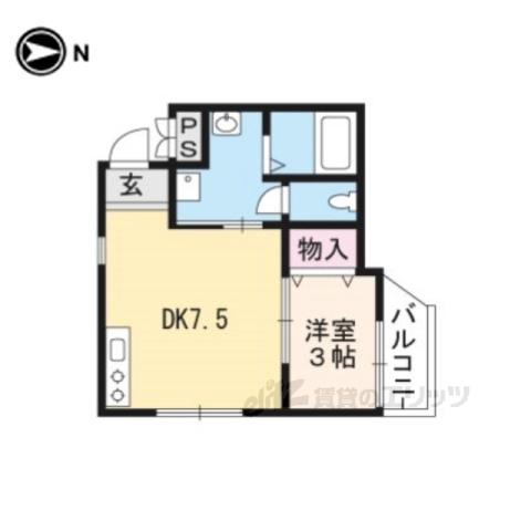 NICO京都駅(1DK/2階)の間取り写真