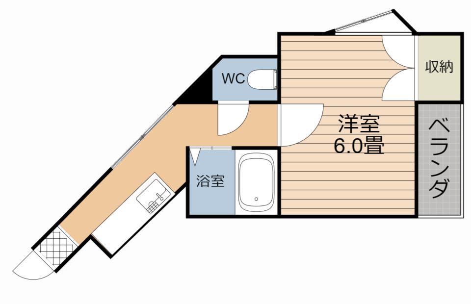 めまさビル(1K/3階)の間取り写真