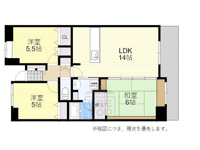 シティコート曽根東五番館(3LDK/4階)の間取り写真