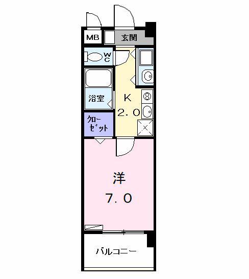 PULITO(1K/2階)の間取り写真